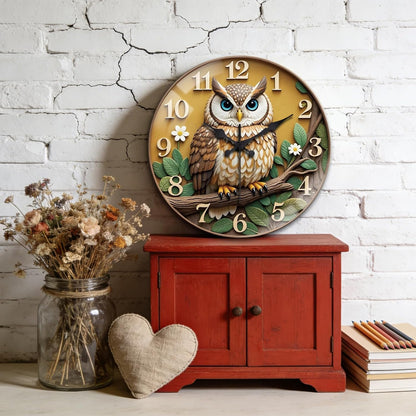Lemon Wall Clocks Battery Operated, 12" Round Clock | Non Ticking Decorative Clock, Ocean Pattern Glass Design for Living Room, Kitchen, Bedroom & Bathroom Decor