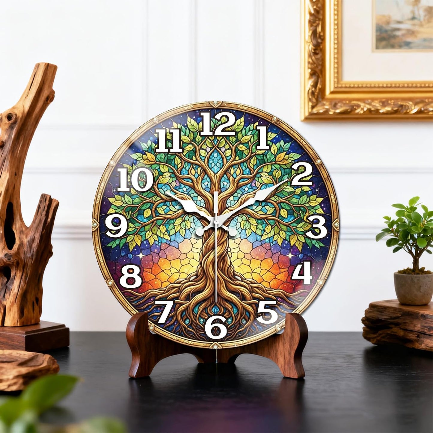 Lemon Wall Clocks Battery Operated, 12" Round Clock | Non Ticking Decorative Clock, Ocean Pattern Glass Design for Living Room, Kitchen, Bedroom & Bathroom Decor
