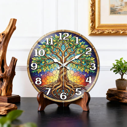 Lemon Wall Clocks Battery Operated, 12" Round Clock | Non Ticking Decorative Clock, Ocean Pattern Glass Design for Living Room, Kitchen, Bedroom & Bathroom Decor