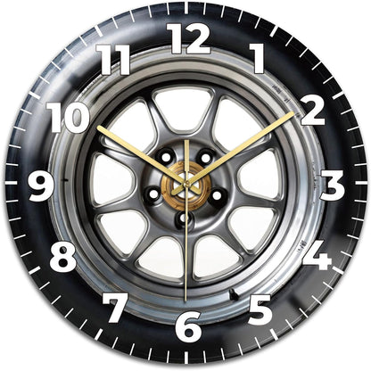 Lemon Wall Clocks Battery Operated, 12" Round Clock | Non Ticking Decorative Clock, Ocean Pattern Glass Design for Living Room, Kitchen, Bedroom & Bathroom Decor