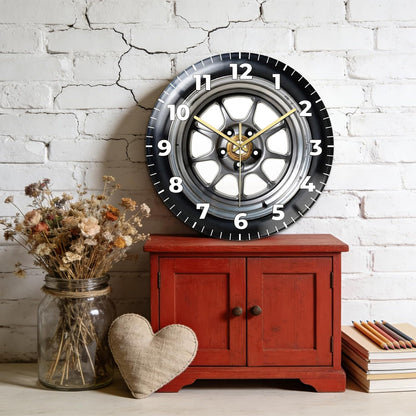 Lemon Wall Clocks Battery Operated, 12" Round Clock | Non Ticking Decorative Clock, Ocean Pattern Glass Design for Living Room, Kitchen, Bedroom & Bathroom Decor