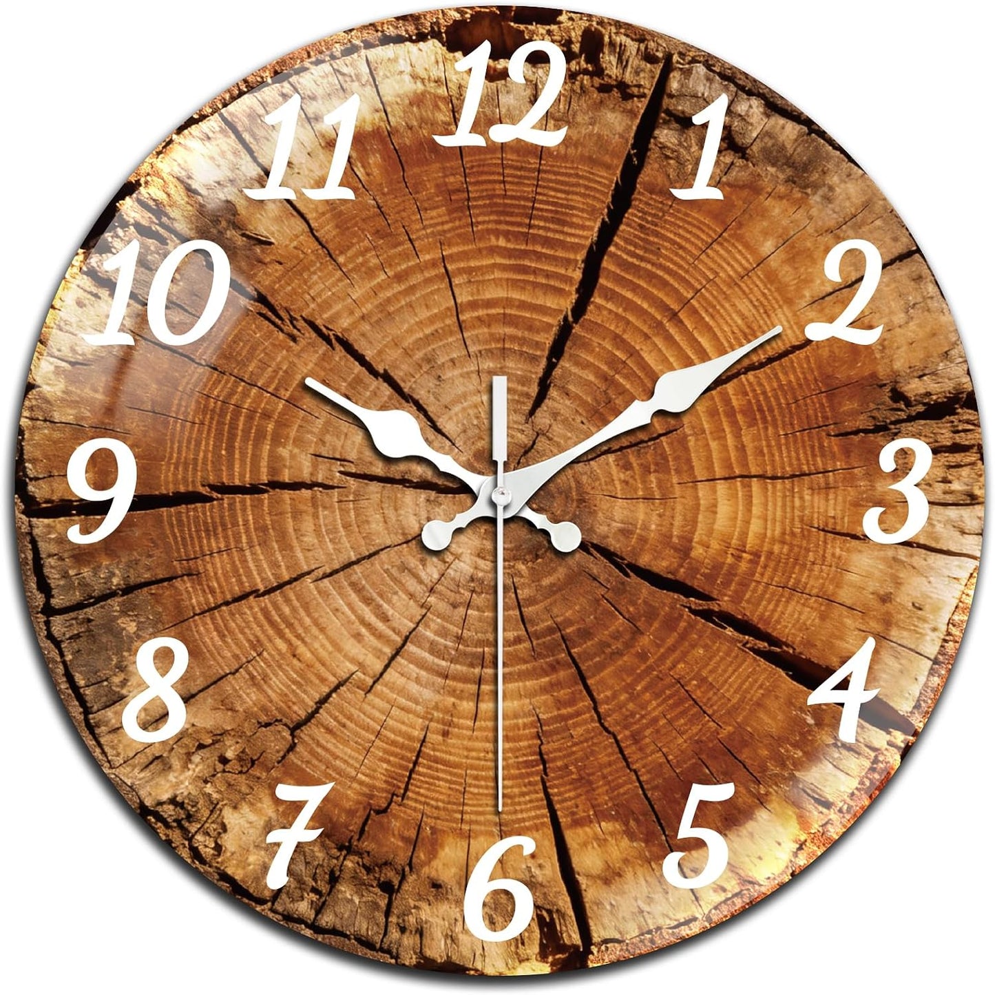 Lemon Wall Clocks Battery Operated, 12" Round Clock | Non Ticking Decorative Clock, Ocean Pattern Glass Design for Living Room, Kitchen, Bedroom & Bathroom Decor