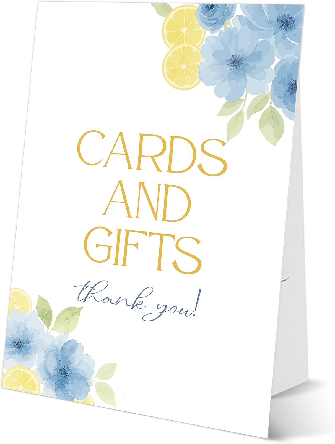Blue Citrus Bridal Shower Sign, Cards and Gifts Sign, Include One 8×11 Signs with Holder, Lemon Bridal Shower Centerpieces for Tables, Wedding Decor Supplies - SD33