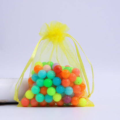 50 Count Sheer Organza Mesh Drawstring Gift Bags Yellow 4x6 Inch | Easter Baby Shower Christmas Rustic Wedding Party Favors Bridal Shower Birthday Clear Net Pouches for Jewelry Organizer Candy
