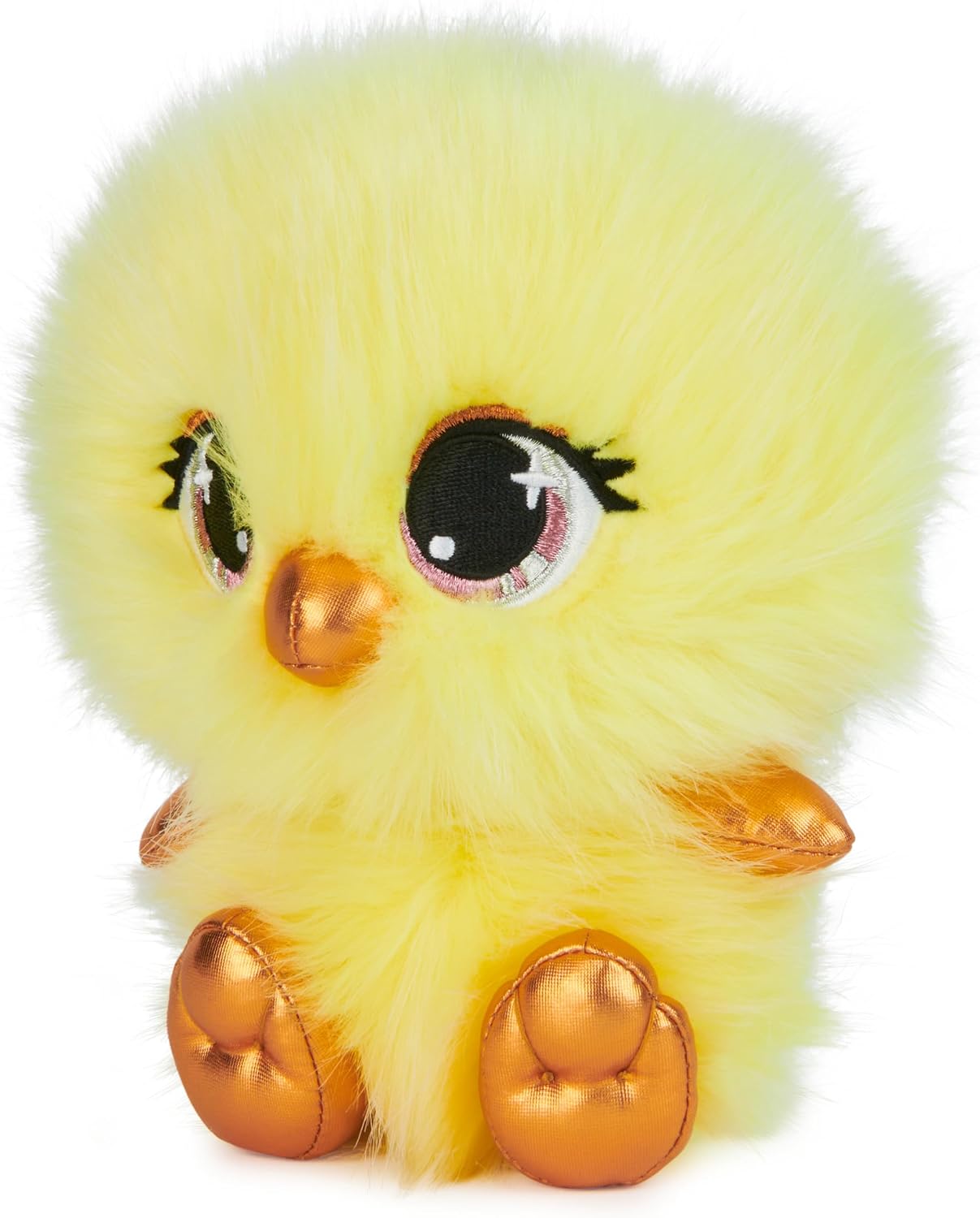 P.Lushes Designer Fashion Pets Gia Fluffertin Premium Chick Stuffed Animal, Yellow, 6”
