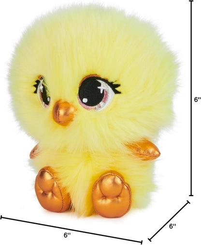 P.Lushes Designer Fashion Pets Gia Fluffertin Premium Chick Stuffed Animal, Yellow, 6”