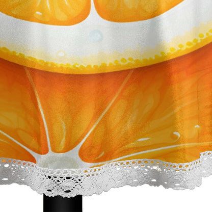 Round Table Cloth Orange Lemon Slice Pattern Waterproof Polyester Tablecloth Wrinkle Resistant Table Cover for Kitchen Party Home