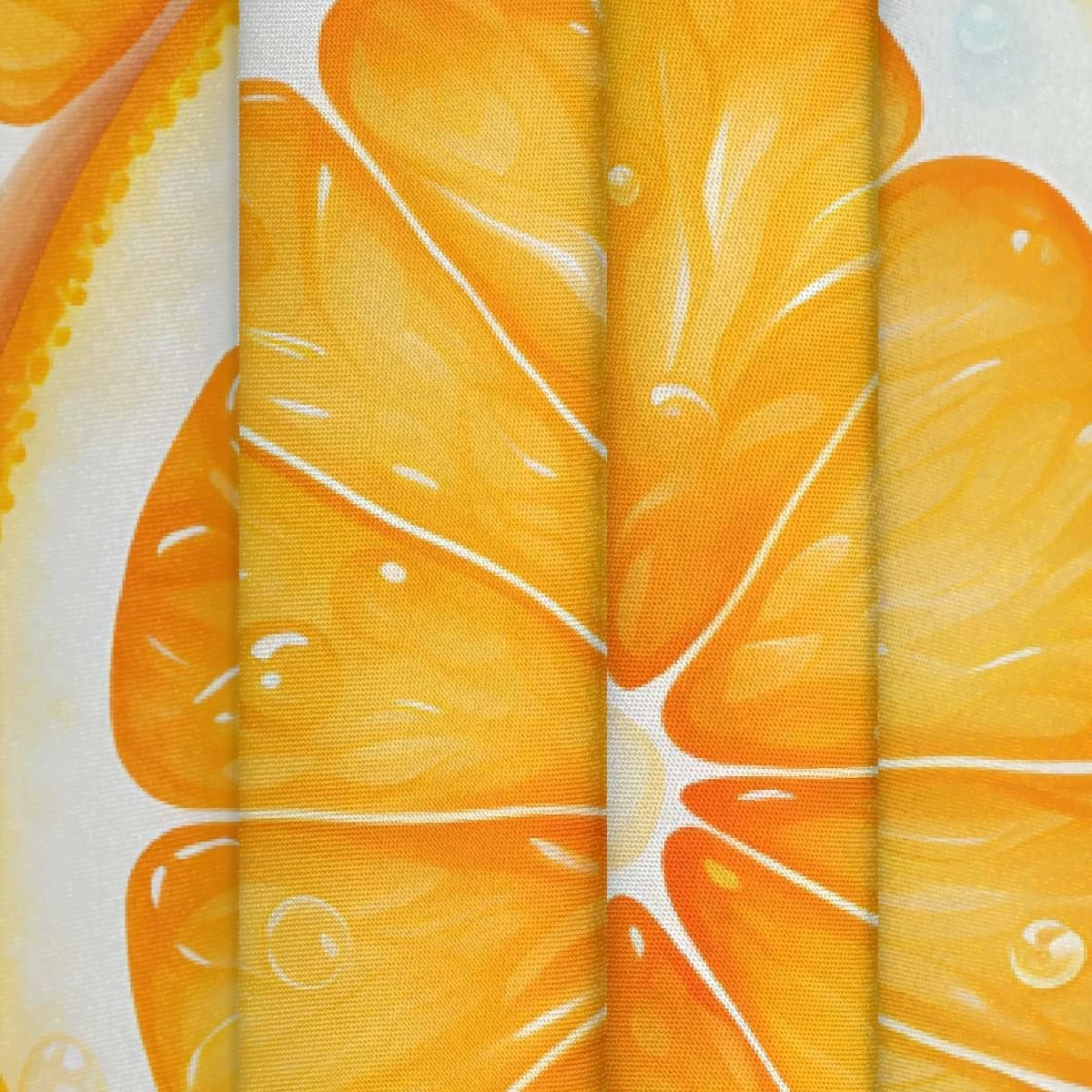Round Table Cloth Orange Lemon Slice Pattern Waterproof Polyester Tablecloth Wrinkle Resistant Table Cover for Kitchen Party Home