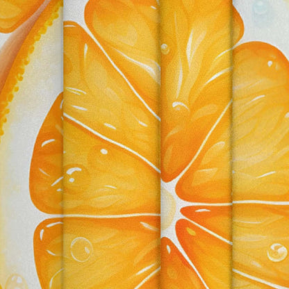 Round Table Cloth Orange Lemon Slice Pattern Waterproof Polyester Tablecloth Wrinkle Resistant Table Cover for Kitchen Party Home