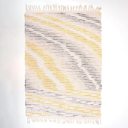 Cream Cotton Cable Knit Throw Blanket for Couch Sofa Bed, Home Decorative Lightweight Woven Throw Blankets (Cotton, Yellow Black)