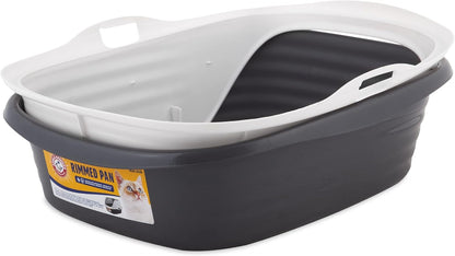 Rimmed Cat Litter Box with High Sides and Microban, Made in USA | Tall sturdy walls help contain spray, scatter and spills, easy everyday scooping, durable tray suits messy diggers at home