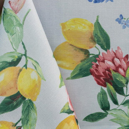 Spillproof Spring/Summer Durable Heavyweight Fabric Indoor Outdoor Tablecloth, Washable Table Cloth for Rectangle Tables, Picnic/Patio Table Covers (60" x 84" Rectangular, Lemon Bouquet)