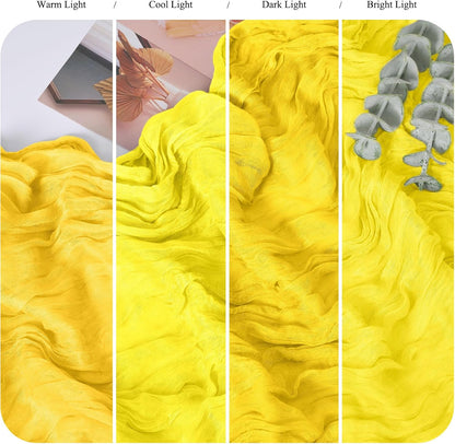 24 Pack Lemon Yellow Cheesecloth Table Runner 21.5×120 Inch | 10FT Boho Gauze Cheese Cloth Table Runner Rustic Sheer Fabric Table Runners for Wedding Bridal Shower Baby Shower Party