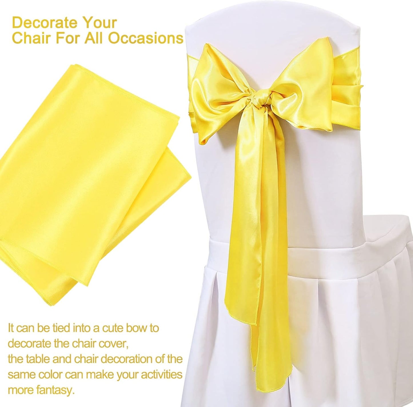Yellow Table Runner Satin Table Runners Wedding Table Runners Silk Smooth Fabric for Easter Party Decorations 5 Pack 12x108 inch Yellow