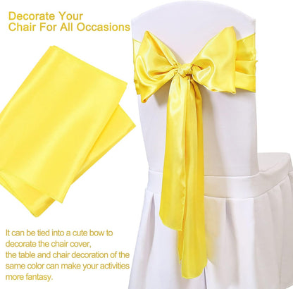 Yellow Table Runner Satin Table Runners Wedding Table Runners Silk Smooth Fabric for Easter Party Decorations 5 Pack 12x108 inch Yellow