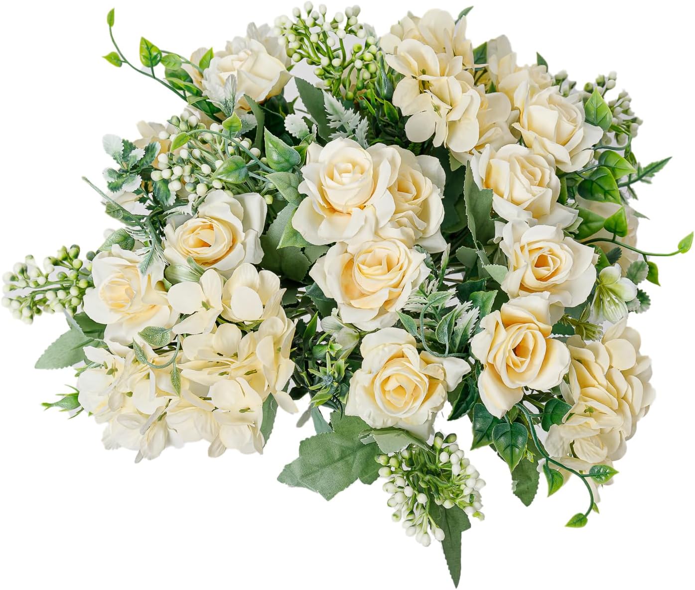 Artificial Flowers Fake Peony Silk Mini Plastic Bridal Flowers for DIY Wedding Bouquets Home Decorations 4 Packs(Light Yellow)