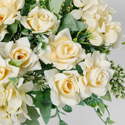 Artificial Flowers Fake Peony Silk Mini Plastic Bridal Flowers for DIY Wedding Bouquets Home Decorations 4 Packs(Light Yellow)