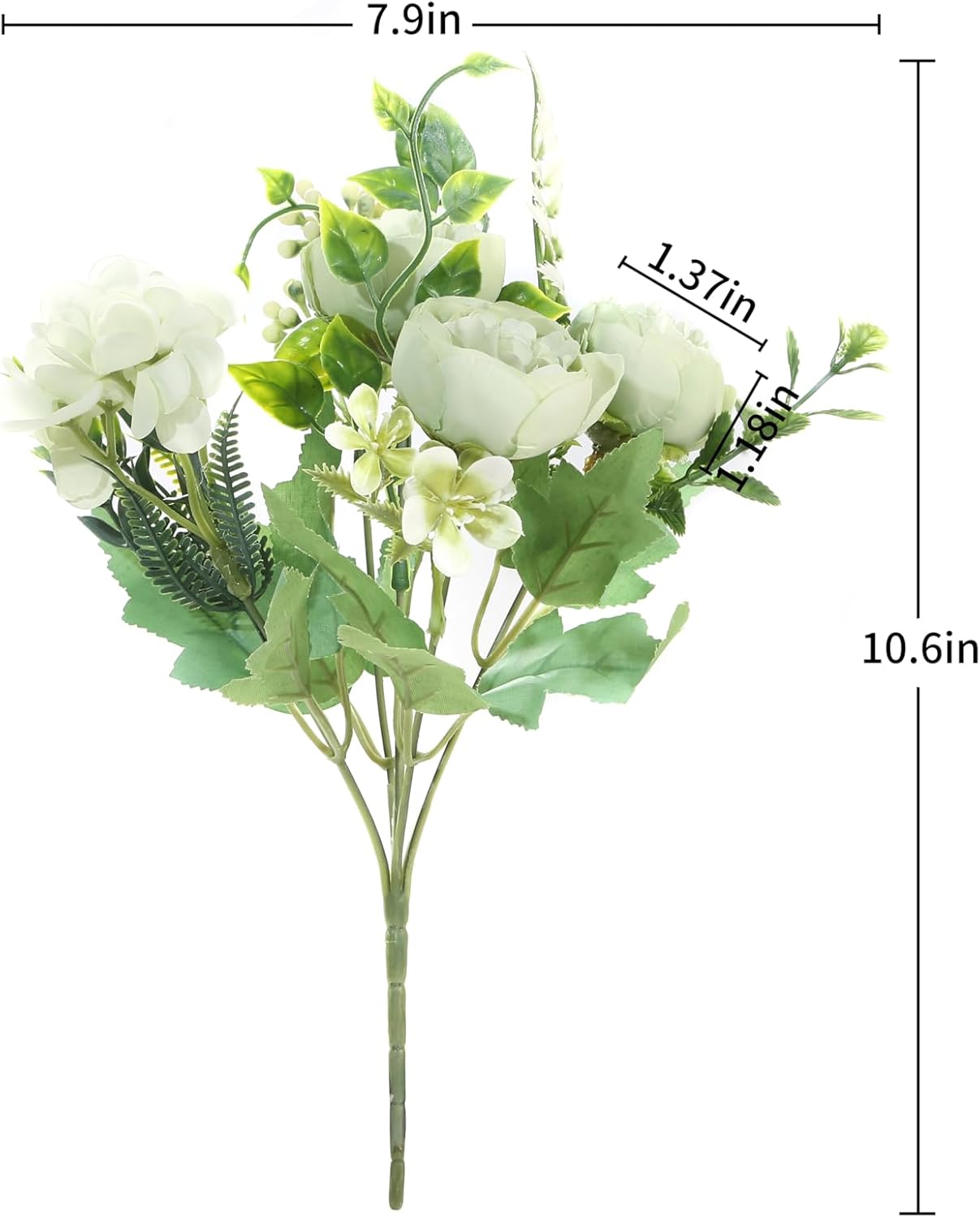 Artificial Flowers Fake Peony Silk Mini Plastic Bridal Flowers for DIY Wedding Bouquets Home Decorations 4 Packs(Light Yellow)
