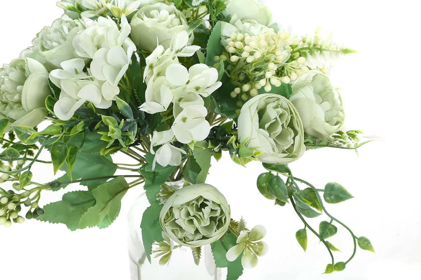 Artificial Flowers Fake Peony Silk Mini Plastic Bridal Flowers for DIY Wedding Bouquets Home Decorations 4 Packs(Light Yellow)