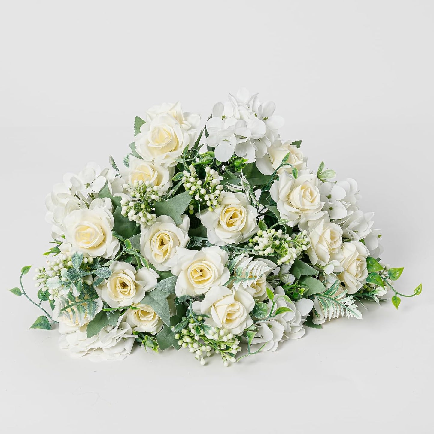 Artificial Flowers Fake Peony Silk Mini Plastic Bridal Flowers for DIY Wedding Bouquets Home Decorations 4 Packs(Light Yellow)