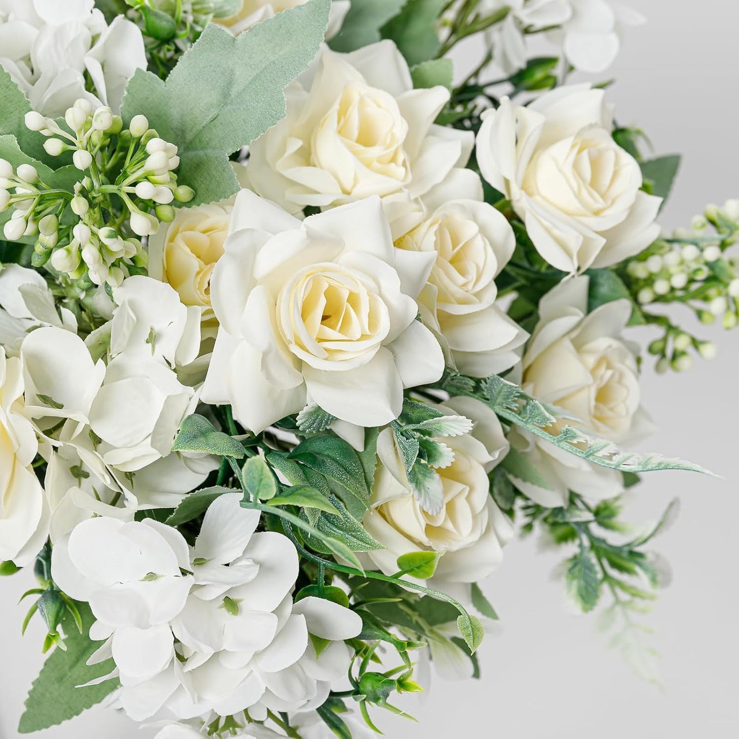 Artificial Flowers Fake Peony Silk Mini Plastic Bridal Flowers for DIY Wedding Bouquets Home Decorations 4 Packs(Light Yellow)
