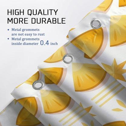 Lemon Shower Curtain, Summer Bright Star Slice Summer Yellow Washable with Hooks Decorative Bathroom Curtain for Bathroom Toile Guest Room Decor 62x72 Inch