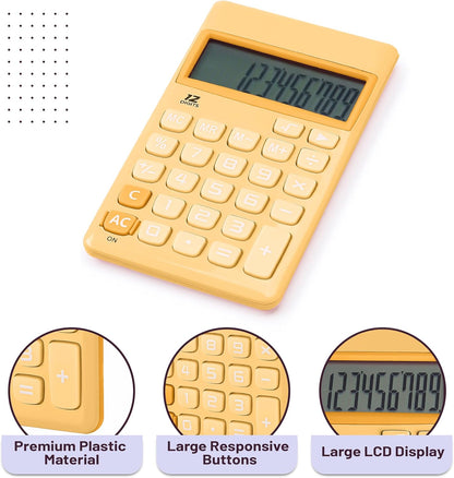 Standard Function Calculator, 12 Digits, Small Calculator, Orange