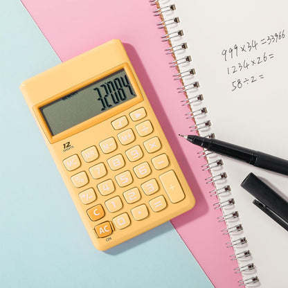 Standard Function Calculator, 12 Digits, Small Calculator, Orange