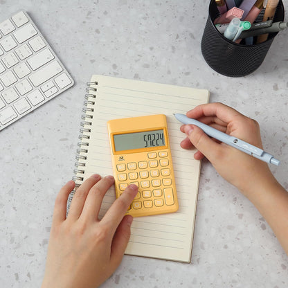 Standard Function Calculator, 12 Digits, Small Calculator, Orange
