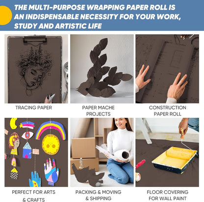 Yellow Wrapping Paper Craft Kraft Paper Roll 15"x450",Bulletin Board Paper | Arts & Crafts, Gift Wrapping Bouquet Flower Packing Painting Drawing Paint Easel Poster Chart Decorative Paper, Art Supplies