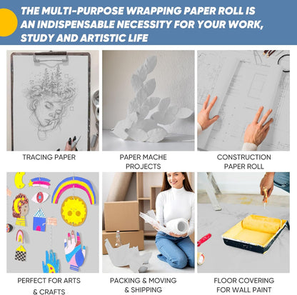Yellow Wrapping Paper Craft Kraft Paper Roll 15"x450",Bulletin Board Paper | Arts & Crafts, Gift Wrapping Bouquet Flower Packing Painting Drawing Paint Easel Poster Chart Decorative Paper, Art Supplies