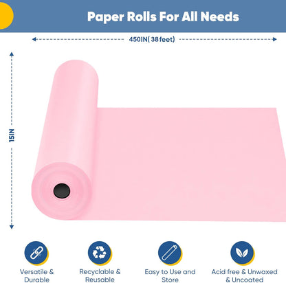 Yellow Wrapping Paper Craft Kraft Paper Roll 15"x450",Bulletin Board Paper | Arts & Crafts, Gift Wrapping Bouquet Flower Packing Painting Drawing Paint Easel Poster Chart Decorative Paper, Art Supplies