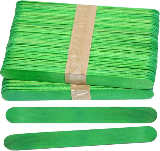 6 Inch Jumbo Craft Sticks, Yellow, 100 Pack | Jumbo wood sticks; actual size 5.9 x 0.7 in. Wider than standard popsicle sticks for crafts, classrooms and STEM projects.
