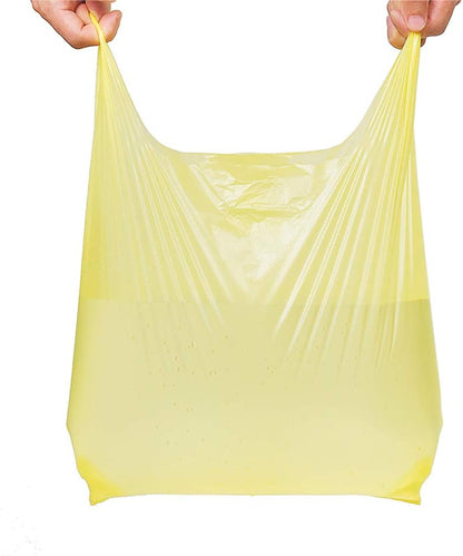 Yellow Plastic Bags with Handles, T Shirt Bags 12x20 Inch, 200 Count | Plastic Grocery Bags, Plastic Shopping Bags for Small Business and Retail Stores, Bolsas De Plastico Para Negocio