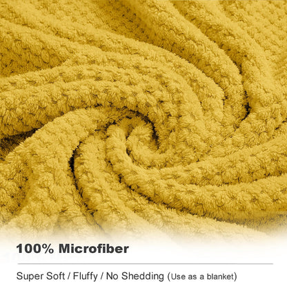8-Piece Bath Towel Set, 2 Extra Large Bath Towel Sheets, 2 Hand Towels and 4 Washcloths - Highly Absorbent Quick Dry Microfiber,Ultra Soft Towel Set for Bathroom Waffle Weave, Pack of 8 (Sweet Yellow)