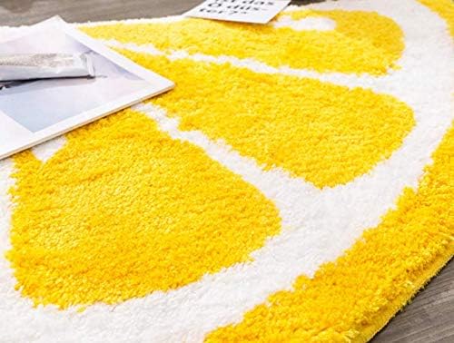 Lemon Cartoon Rug Carpet Water Absorption Non-Slip Kid's Bedroom Bathroom Door Mat Home Decor(Lemon)