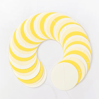 Yellow-White Women-Birthday Party-Decorations Garland Streamers - 52Ft Lemon Baby Shower Graduation Hanging Banner,Sunflower Classroom Pastel Backdrop Decor