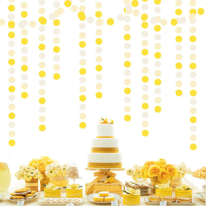 Yellow-White Women-Birthday Party-Decorations Garland Streamers - 52Ft Lemon Baby Shower Graduation Hanging Banner,Sunflower Classroom Pastel Backdrop Decor