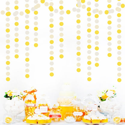 Yellow-White Women-Birthday Party-Decorations Garland Streamers - 52Ft Lemon Baby Shower Graduation Hanging Banner,Sunflower Classroom Pastel Backdrop Decor