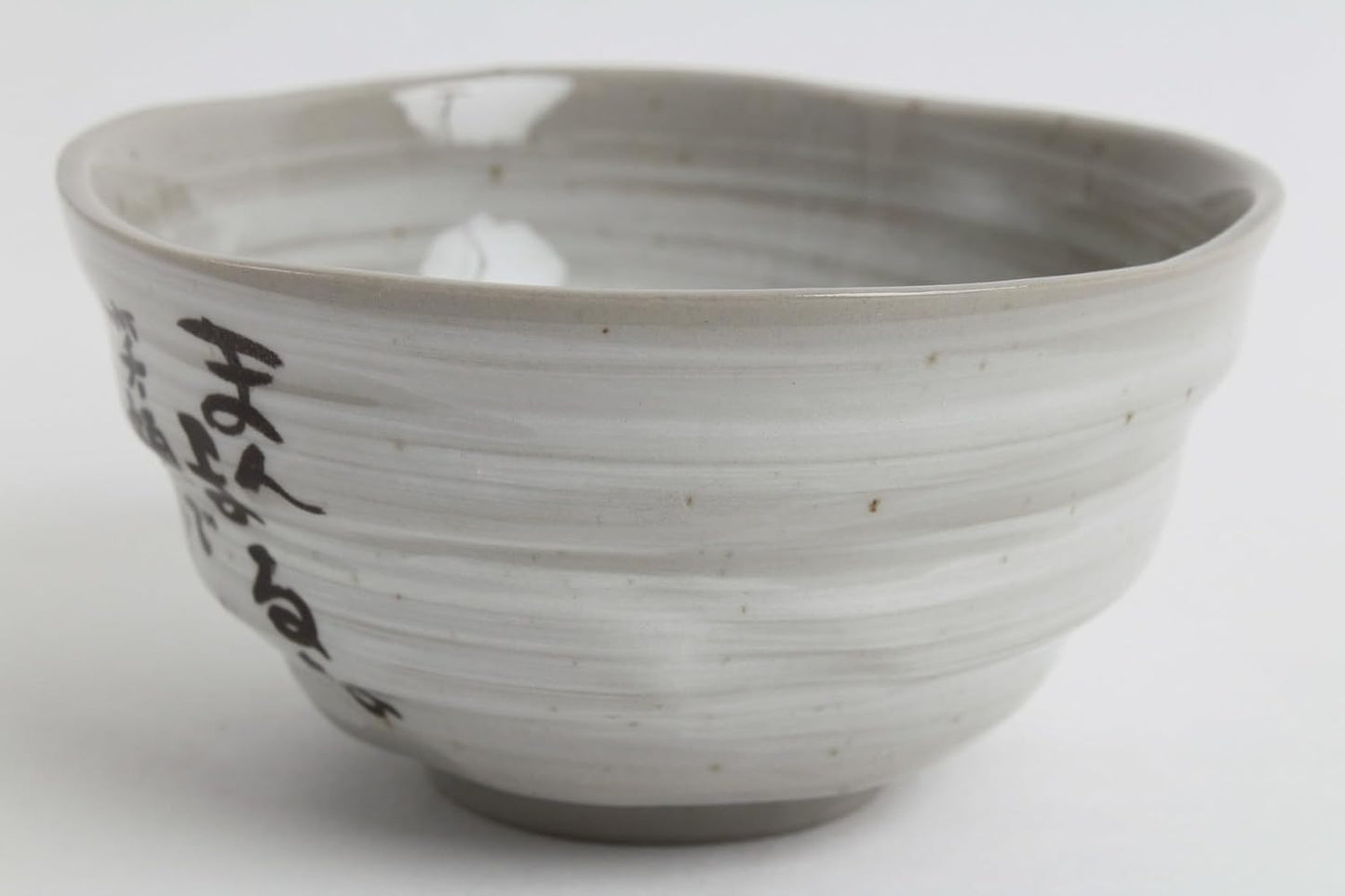 Mino ware Japanese Pottery Rice Bowl Peaceful Time Series w/Kanji Poem Gray made in Japan (Japan Import) KSC101 (Jizo Statue)