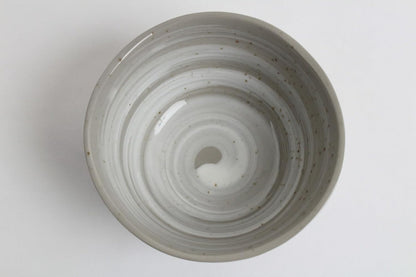 Mino ware Japanese Pottery Rice Bowl Peaceful Time Series w/Kanji Poem Gray made in Japan (Japan Import) KSC101 (Jizo Statue)