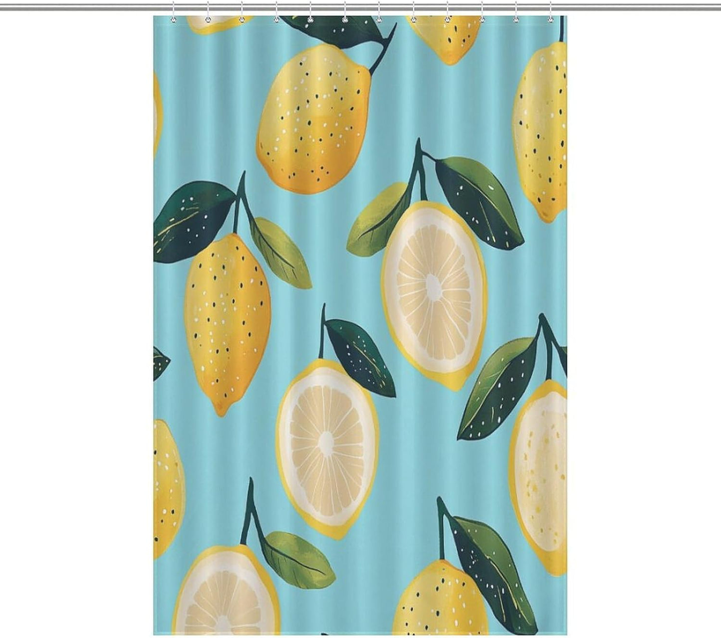 Shower Curtain Cute Yellow Lemons Cute Showers Curtains Lemon Slices Wide Shower Curtain Waterproof Polyester Fabric Home Bathroom Bathtubs Decor 48x72Inch