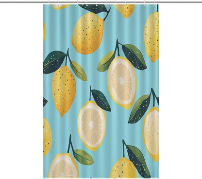 Shower Curtain Cute Yellow Lemons Cute Showers Curtains Lemon Slices Wide Shower Curtain Waterproof Polyester Fabric Home Bathroom Bathtubs Decor 48x72Inch