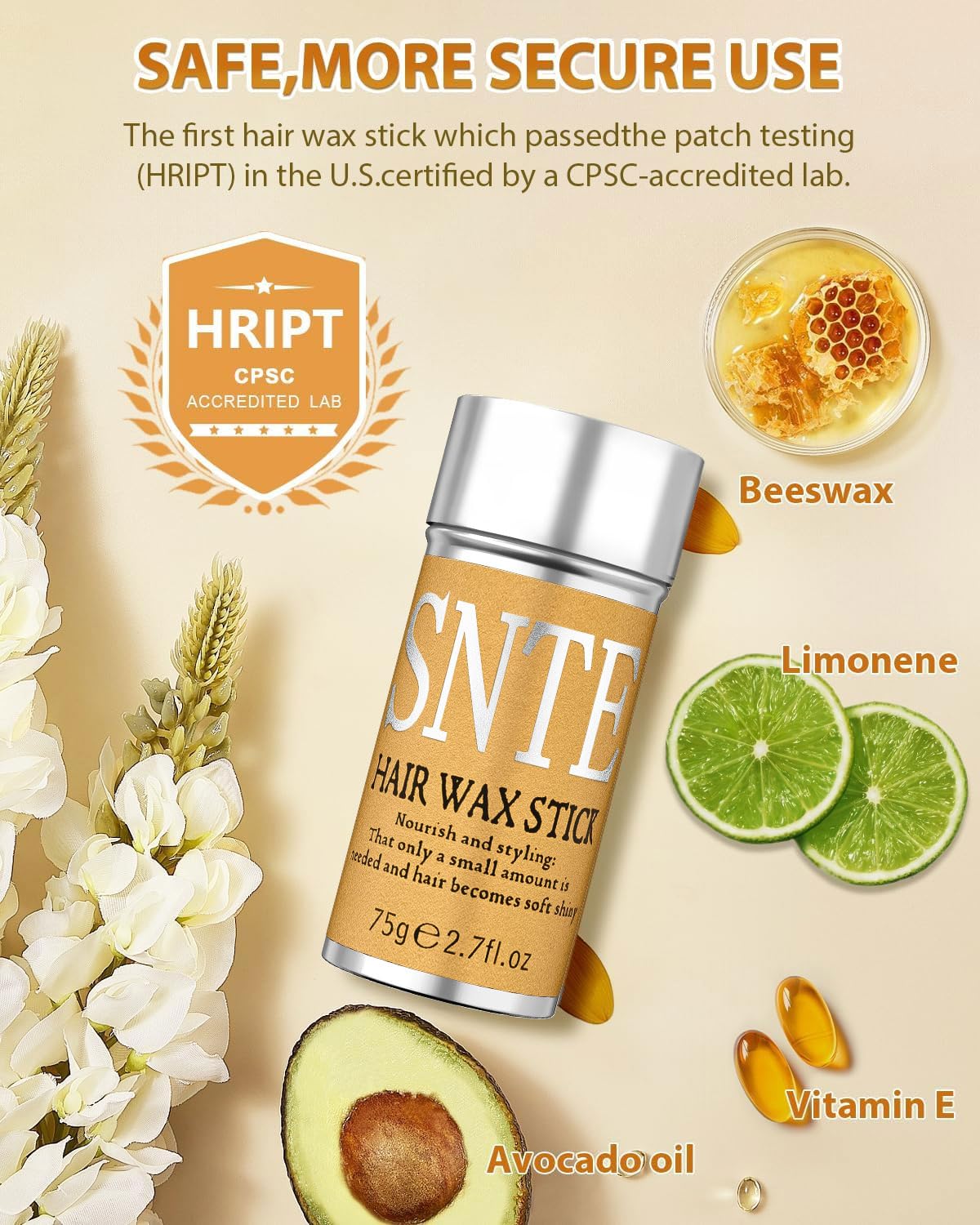 Samnyte Hair Wax Stick, Gel Tamer for Flyaways, Nourishing Slick Stick Pomade for Women & Kids, Slick Back & Styling Cream, Hair Styling Accessories for Teen Girls Gifts, 2.7 Fl Oz | Nourishing