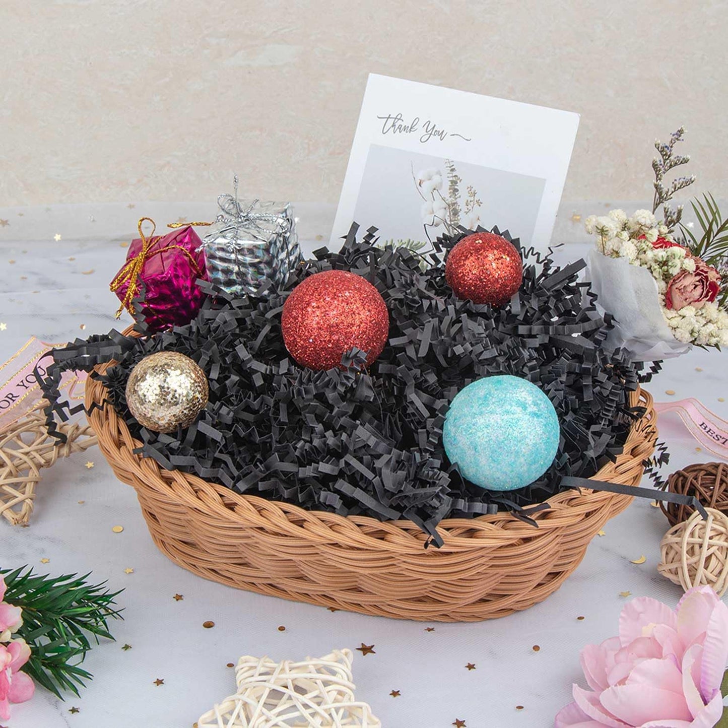 1/2 LB Crinkle Cut Paper Shredded Filler Paper for Gift Baskets Gift Box Confetti Paper Shreds Decoration Stuffing for Birthday, Weddings, Anniversaries, Christmas Wrapping Yellow