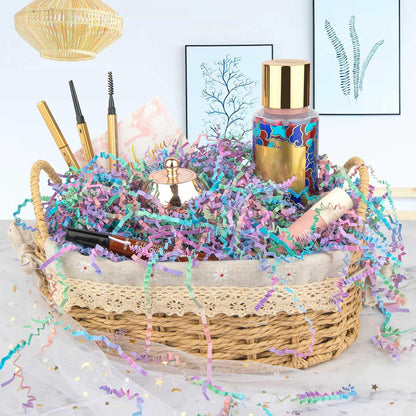 1/2 LB Crinkle Cut Paper Shredded Filler Paper for Gift Baskets Gift Box Confetti Paper Shreds Decoration Stuffing for Birthday, Weddings, Anniversaries, Christmas Wrapping Yellow