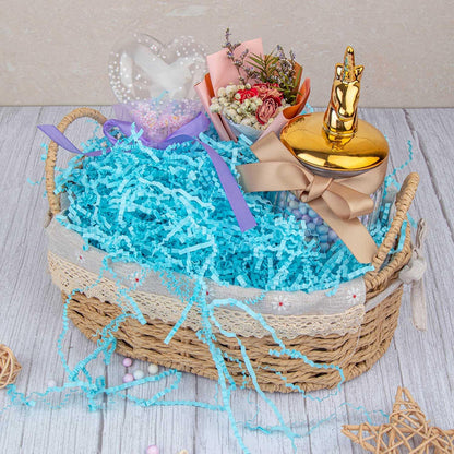 1/2 LB Crinkle Cut Paper Shredded Filler Paper for Gift Baskets Gift Box Confetti Paper Shreds Decoration Stuffing for Birthday, Weddings, Anniversaries, Christmas Wrapping Yellow