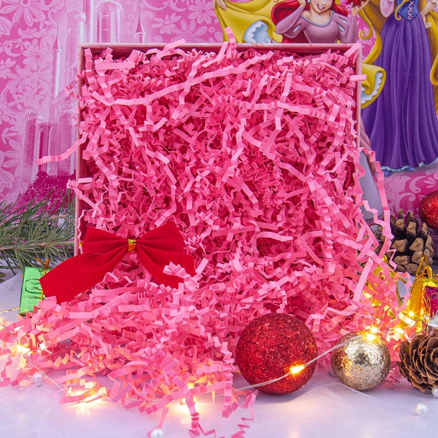 1/2 LB Crinkle Cut Paper Shredded Filler Paper for Gift Baskets Gift Box Confetti Paper Shreds Decoration Stuffing for Birthday, Weddings, Anniversaries, Christmas Wrapping Yellow