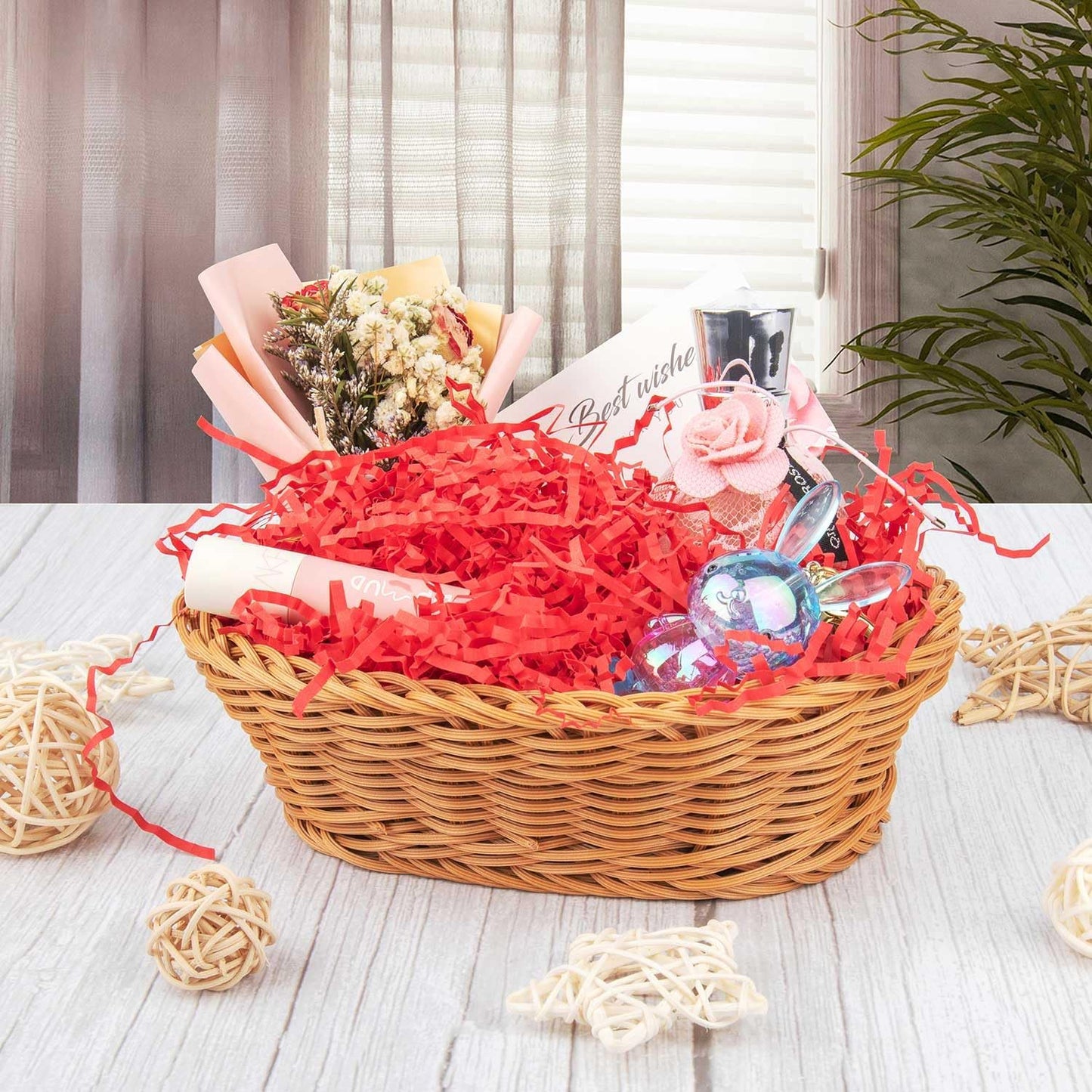 1/2 LB Crinkle Cut Paper Shredded Filler Paper for Gift Baskets Gift Box Confetti Paper Shreds Decoration Stuffing for Birthday, Weddings, Anniversaries, Christmas Wrapping Yellow