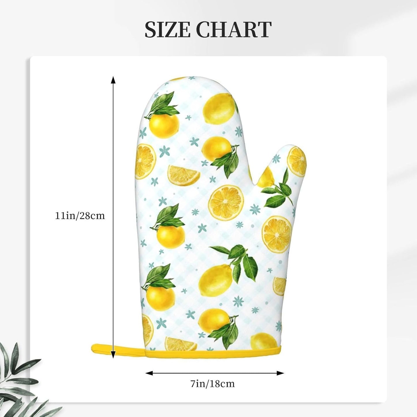 Lemon Oven Mitts Heat Resistant Yellow Cute Oven Gloves Mitt Kitchen Decor Pot Holders Hot Pads Baker Stuff Chef Cooking Baking Gifts for Women Bakers Mother's Day